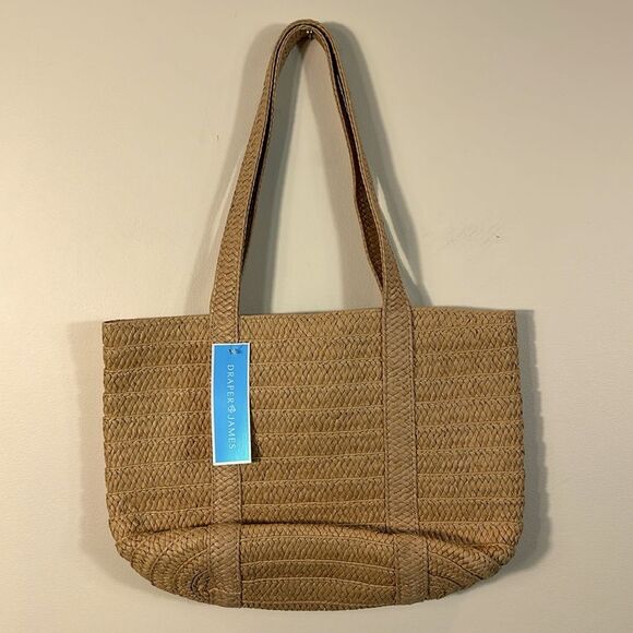 Draper James NWT Everyday Straw Bag Lined Beach Summer Shoulder Purse Boho - Picture 1 of 6